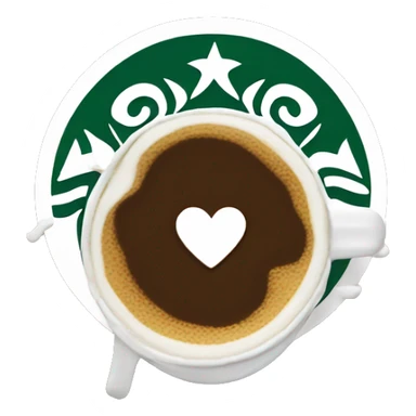 Starbucks with a heart in the foam sticker