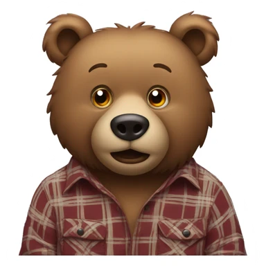 Big bear in a flannel shirt  sticker
