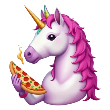 Unicorn eating pizza sticker