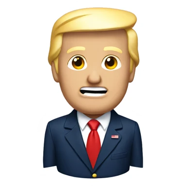 Donald Trump with navy suit and red tie  sticker