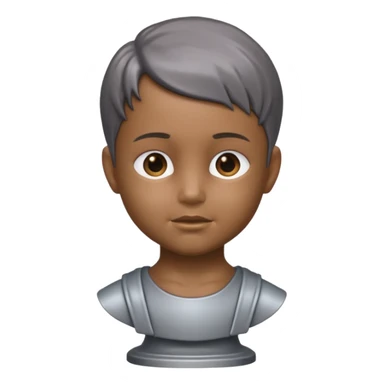 gray metal child bust sticker