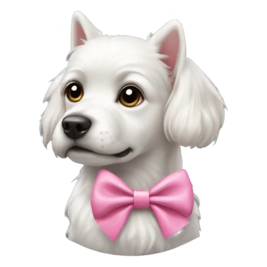White dog wearing pink bow sticker