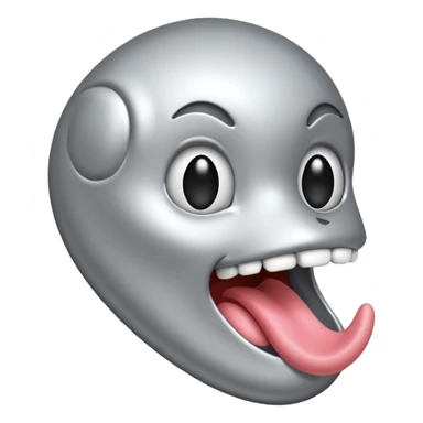 a tongue made of silver sticker