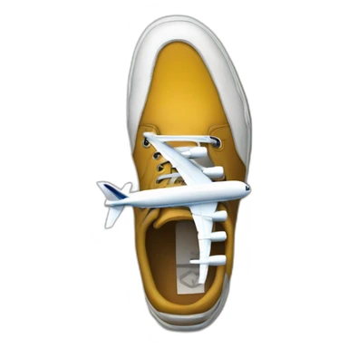 des chaussures fusionés avec un avion sticker