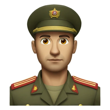 realistic ussr soldier serious with military takes sticker