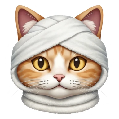 Bandaged cat face sticker