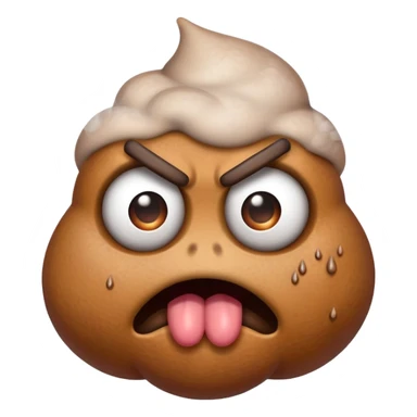 angry poop emoji, eyes bulging, steam from head sticker