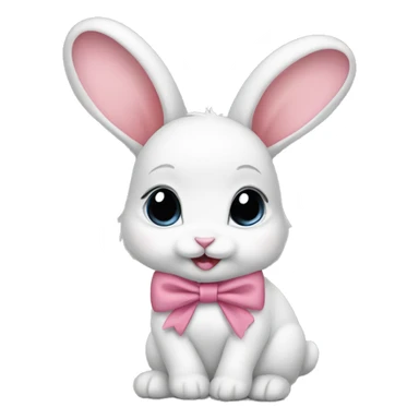 Baby bunny with coquette bow on ear sticker