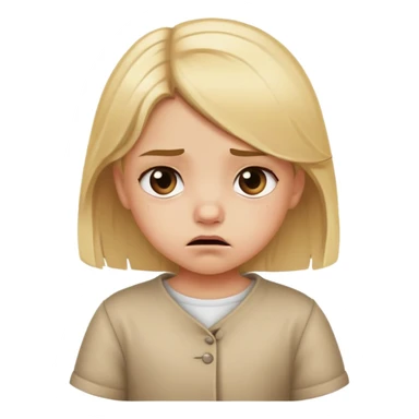 little girl that has a disgusted face with blonde hair sticker