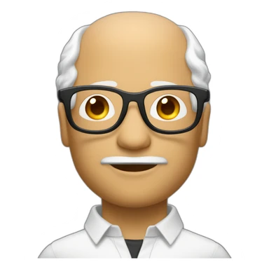 Viel homme mi-chauve cheveux courts blancs, avec lunettes tondes sticker