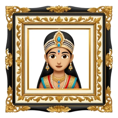 an indian frame with a royal painting  sticker
