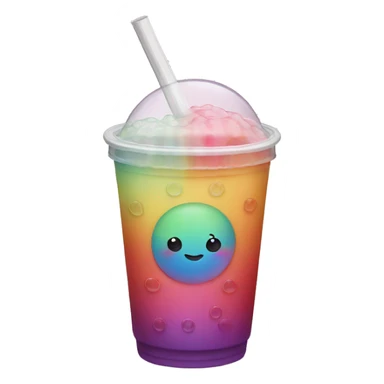 rainbow bubble tea sticker