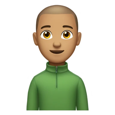 boy with light tanned skin, buzz cut, no facial hair, wearing a smart quarter zip jumper. sticker