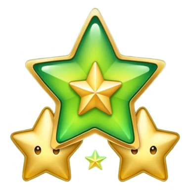stars with golden and green colours sticker