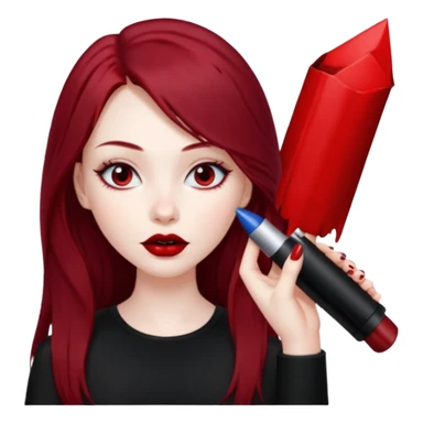 Girl with long red and black hair black outfit sticker