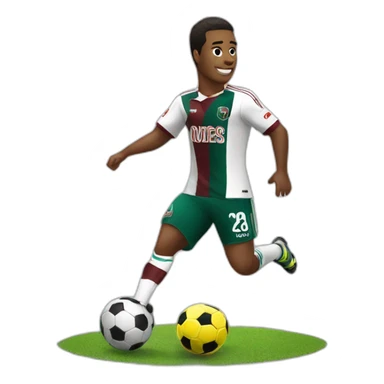 soccer player with fluminense sticker