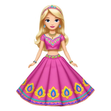 Barbie wearing lehnga sticker