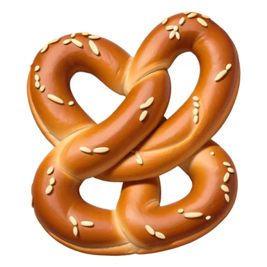 Simple pretzel street food emoji with soft colors sticker
