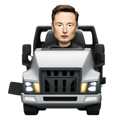 Elon Musk driving a Cybertruck sticker