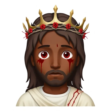 Dark skin Jesus with thorn crown injured  sticker