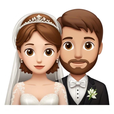 Brown hair bride and groom sticker