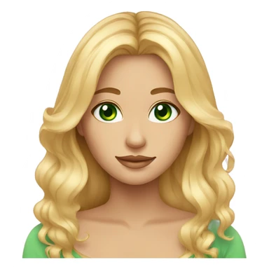 Beautiful woman with long blond hair, Green eyes,and cute face sticker