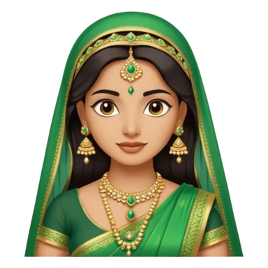 Indian bride in green saree sticker