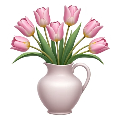 Light pink tulips in white vase sticker