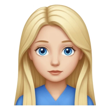 Millie King with blue eyes, long blonde hair sticker