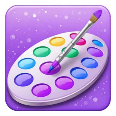 glitter purple art pincel pallet sticker