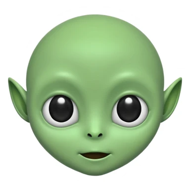 A cute alien face with two black eyes and without antennae, ears, nostrils sticker
