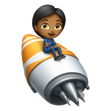 Woman on a rocket sticker