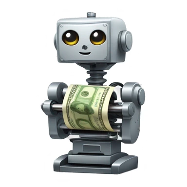 money printing robot sticker
