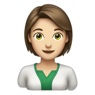 Teacher woman with brown hair and green eyes happy  sticker