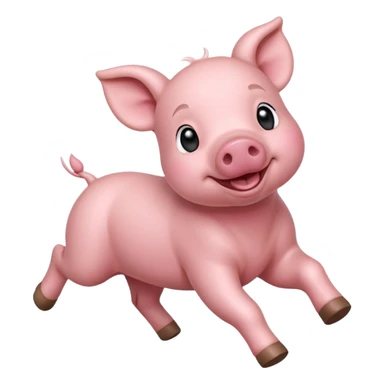 Running Piglet – small pig dashing with tiny hooves lifted sticker