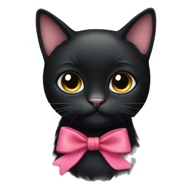 Black cat with bow sticker