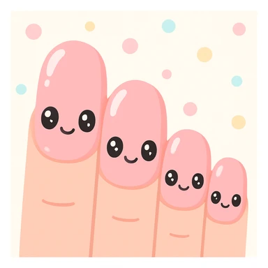 pink nails, cute and glossy, kawaii style sticker