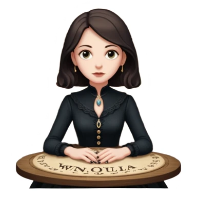 Sarah winchester, the Winchester fortune heiress, sitting att a ouija board sticker