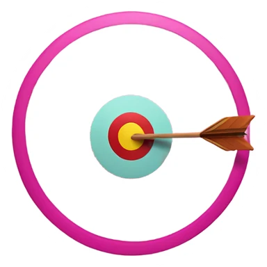a pink target with an arrow in the middle of it sticker