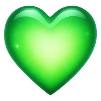 glowing green glass heart sticker