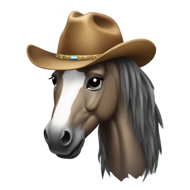 mirror horse with cowboy hat sticker