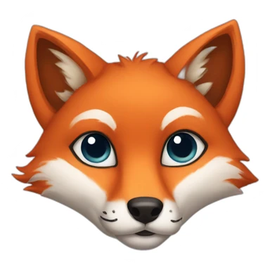 fox with hearts for eyes sticker