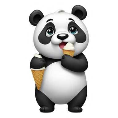 Panda eating ice creame sticker