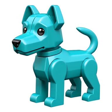 teal lego dog sticker