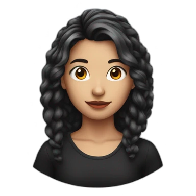 A girl of 18 years old with her hair coloured in black and red  sticker