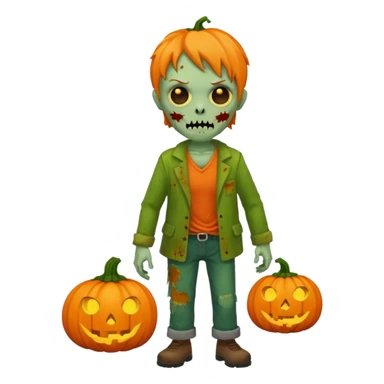 zombie with pumpkin sticker