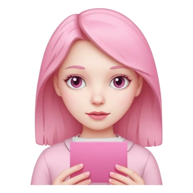 pink paper girl sticker