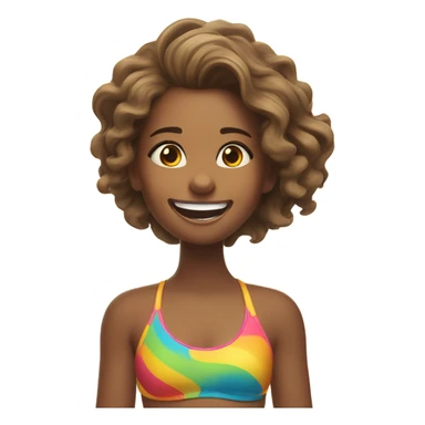 happy girl at the beach sticker