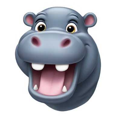 happy hippo sticker