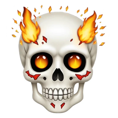 Calavera q le esplota la cabeza solo la parte de arriba y q sea de color blanco  sticker